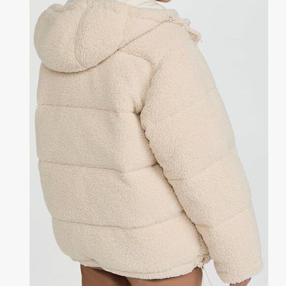 Good American Faux Shearling Cocoon Hooded Puffer Coat - Picture 12 of 12